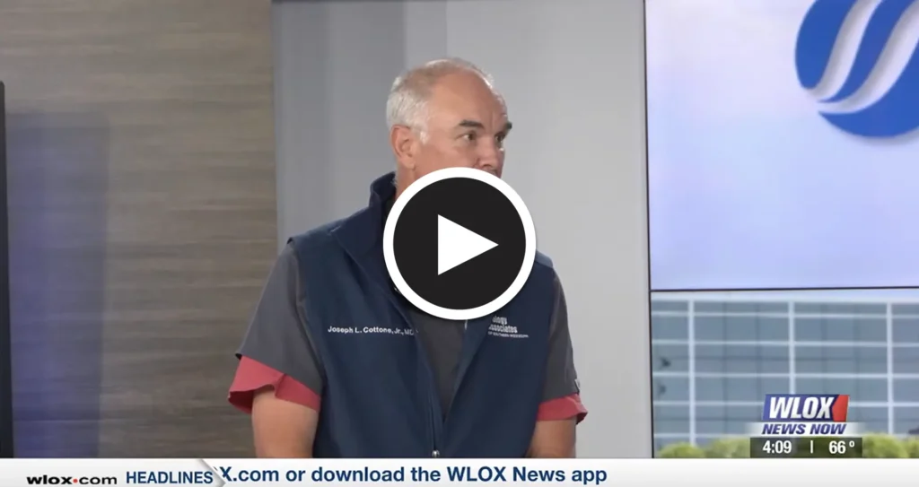 video play screen of Dr. Cottone on the local news station