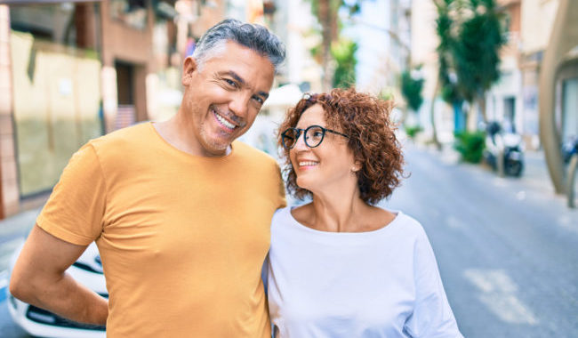 middle age couple smiling